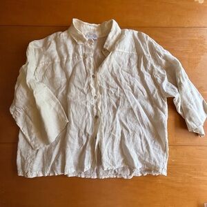 Lucy D London S 100% linen lightweight, cotton button front jacket top